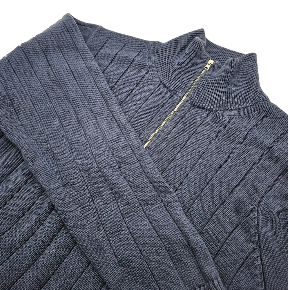 Polo Jeans 100% Cotton Blue 1/4 Zip High‎ Neck Sweater Size 2XT